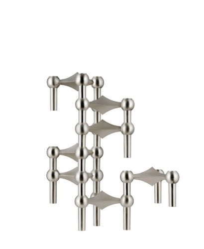 STOFF Nagel Candle Holder H: 6,9 cm - Brushed Chrome