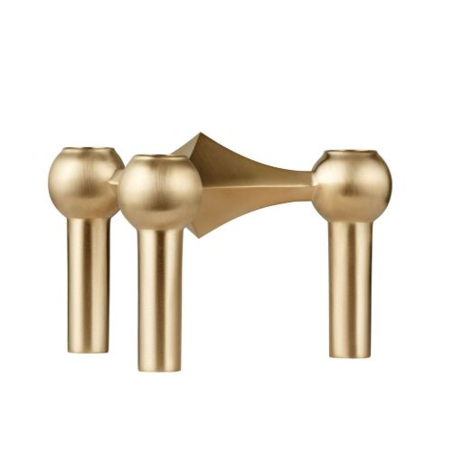 STOFF Nagel Candle Holder H: 6,9 cm - Brushed Brass