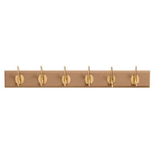 Nordal Edgy Knagerække m. 6 Knager L: 60 cm - Brass/Brun