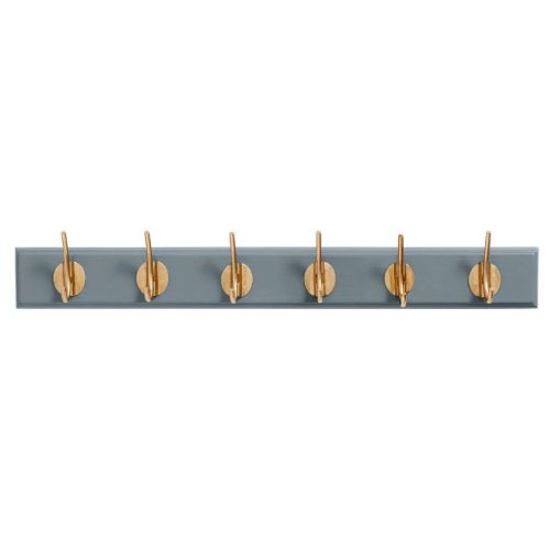 Nordal Edgy Knagerække m. 6 Knager L: 60 cm - Brass/Grå