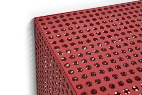 HAY Perforated Wall Cabinet Small 45x89 cm - Steel/Wine Red