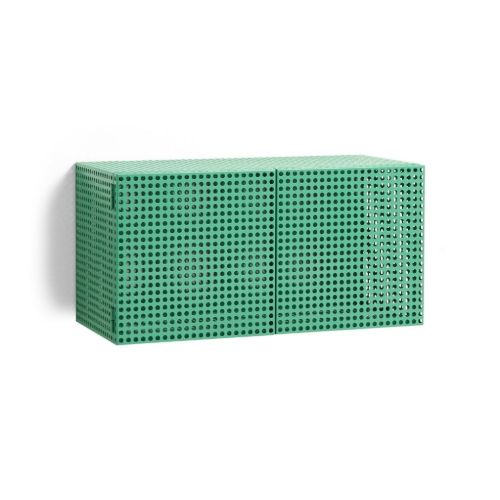 HAY Perforated Wall Cabinet Small 45x89 cm - Steel/Soft Jade 