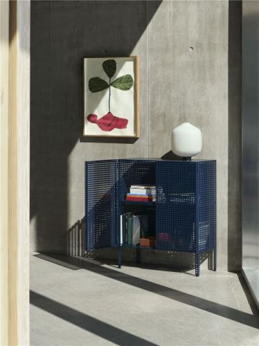 HAY Perforated Floor Cabinet Medium 106,5x89 cm - Steel/Blue