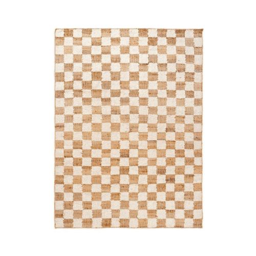 Ferm Living Check Wool Jute Rug 140x200 - Off-white/Natural