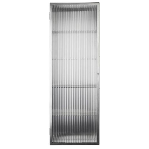 Ferm Living Haze Wall Cabinet 35x100 cm - Rustfrit Stål/Glas