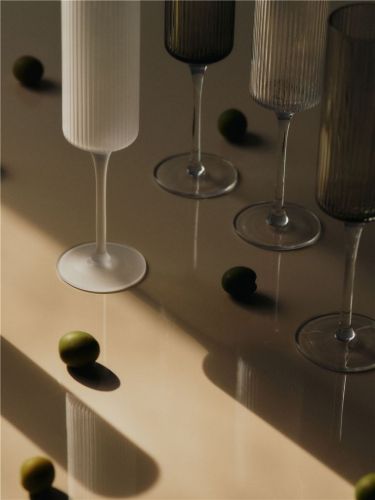 Ferm Living Ripple Champagneglas 15 cl Set of 2 - Frosted Glass
