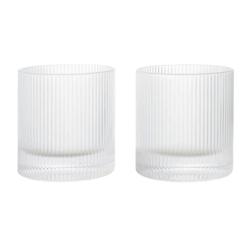Ferm Living Ripple Tumbler Glasses 25 cl Set of 2 - Glass/Clear