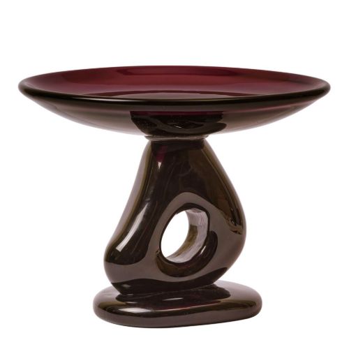 Ferm Living Damo Glass Centrepiece Ø: 30 cm - Glass/Dark Grape