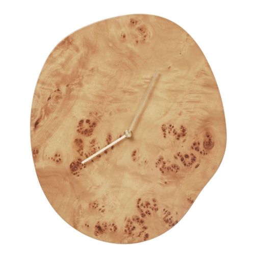 Ferm Living Melt Wall Clock 28x33 cm - Natural Burl