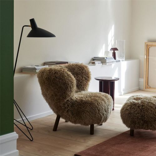 &Tradition Little Petra VB1 Loungechair & Pouf - Oiled Walnut/Sheepskin Honey 08