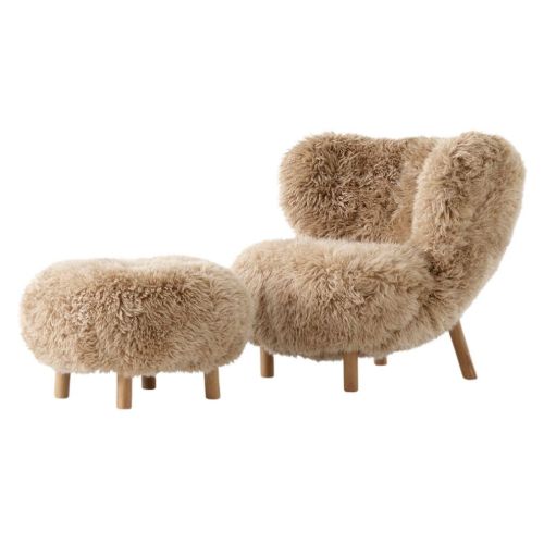 &Tradition Little Petra VB1 Loungechair & Pouf - Oiled Oak/Sheepskin Honey 08