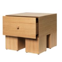 Billede af Ferm Living Kuben Bedside Table 1x1 B: 45 cm - Natural Oak Veneer
