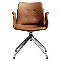 Billede af Bent Hansen Primum Armstol m. Retur Drejestel - Zenzo 223 Cognac Læder/Metalben