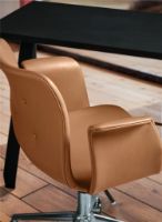 Billede af Bent Hansen Primum Armstol m. Retur Drejestel - Zenzo 223 Cognac Læder/Metalben