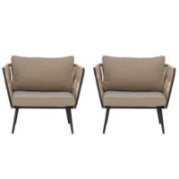 Billede af Bloomingville Pavone Loungestol Sæt af 2 stk. SH: 40 cm  - Brun