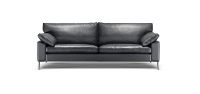 Billede af Søren Lund 329 2,5 Pers. Sofa L: 222 cm - Sort Zebu Læder/Aluminium 