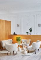 Billede af &Tradition Little Petra VB2 Sofa L: 150 cm - Oiled Walnut/Sheepskin Moonlight