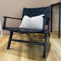 Billede af Encoded Lounge Chair A2 H: 73 cm - Sort Teak/Sort Læder UDSTILLINGSMODEL 