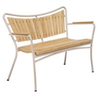 Billede af Mandalay Marguerit Havebænk L: 112 cm - Taupe /Teak