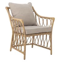 Billede af Bloomingville Belluce Loungestol m. Taburet H: 82 cm - Natur Flettet Polyrattan