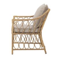 Billede af Bloomingville Belluce Loungestol m. Taburet H: 82 cm - Natur Flettet Polyrattan