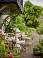 Billede af Bloomingville Belluce Loungestol m. Taburet H: 82 cm - Natur Flettet Polyrattan