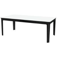 Billede af Skovby SM27 Spisebord inkl. 3 Tillægsplader L: 205-358 cm - Sort Lakeret Eg/Hvid Laminat