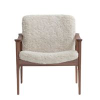 Billede af LK Hjelle Lænestol 711 H: 75 cm - Valnød Sheepskin Moonlight 