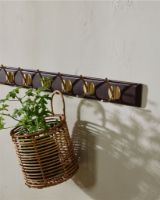 Billede af Nordal Edgy Knagerække m. 8 Knager L: 90 cm - Brass/Mørkebrun