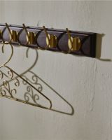 Billede af Nordal Edgy Knagerække m. 6 Knager L: 60 cm - Brass/Mørkebrun 