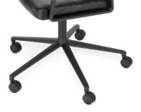 Billede af Vipp 453 Swivel Stol m. Hjul - Sort Aluminium/Sort Læder 