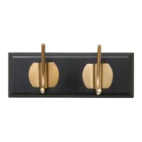 Billede af Nordal Edgy Knagerække m. 2 Knager L: 20 cm - Brass/Sort