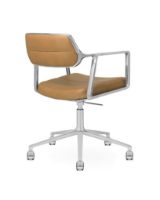 Billede af Vipp 453+ Swivel Stol m. Hjul - Aluminium/Camel Leather