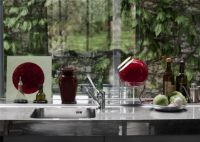 Billede af &Tradition Topan Table Lamp VP13 Ø: 21 cm - Clear/Vermilion Red