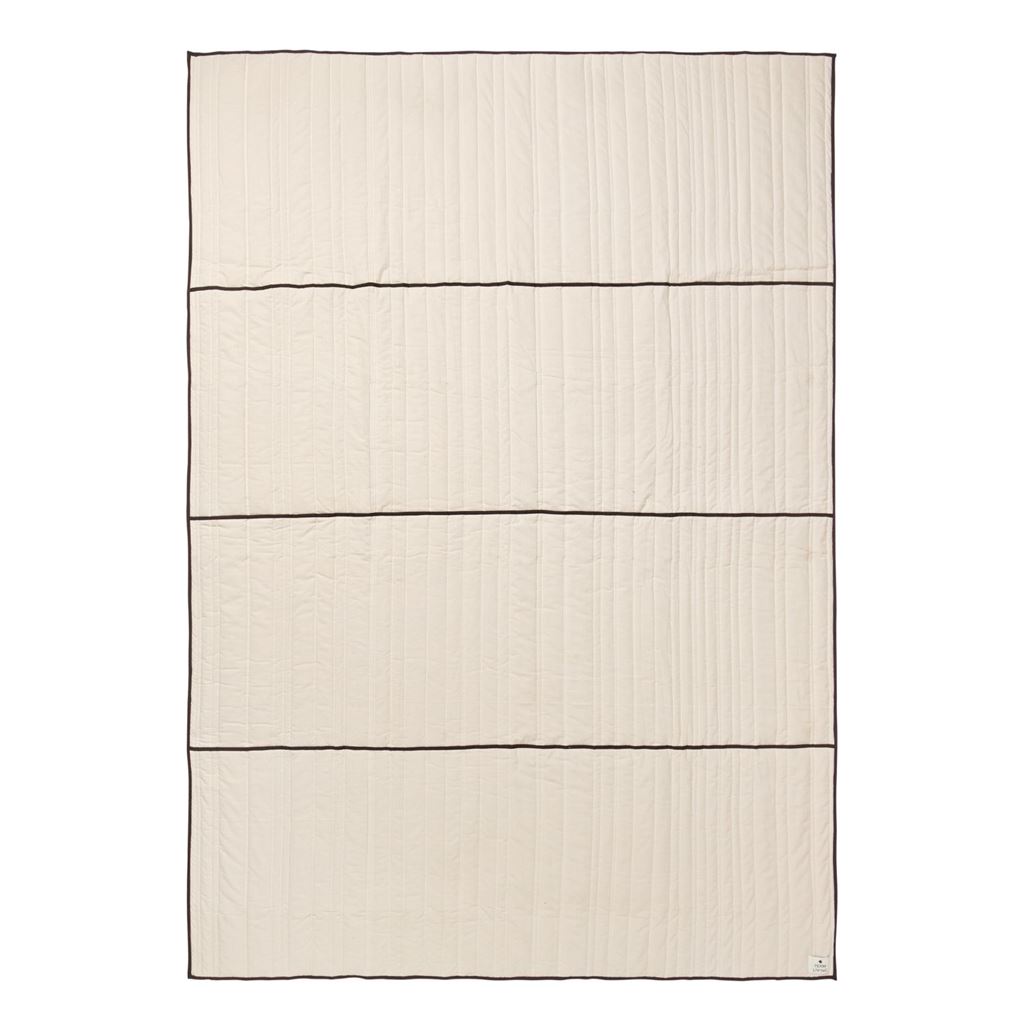 Billede af Ferm Living Vari Quilted Bedspread Single 180x260 cm - Natural/Dark Chocolate