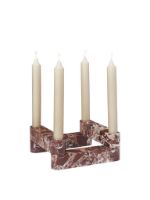 Billede af Ferm Living Newel Modular Candle Holder Set Of 4 18x18 cm - Marmor/Rosso
