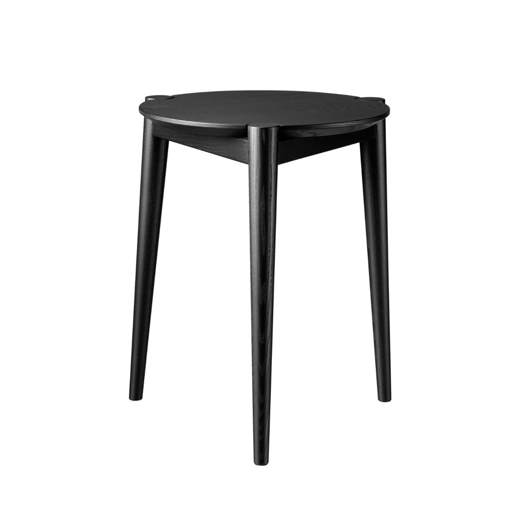 Billede af FDB Møbler J160 Søs Skammel H: 45 cm - Massiv Eg/9005 Black