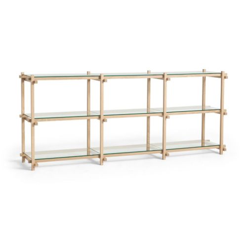 HAY Woody Column Lav 2.0 B: 206,5 cm - Sæbebehandlet Eg/Glas