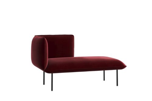 Woud Nakki Lobby Chaise Longue Left Module L: 150 cm - Bordeaux Rød