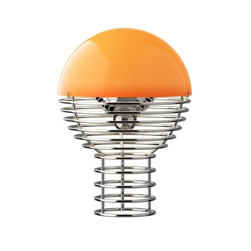 Verpan Wire Portable Lamp H: 25 cm - Aluminium/Orange