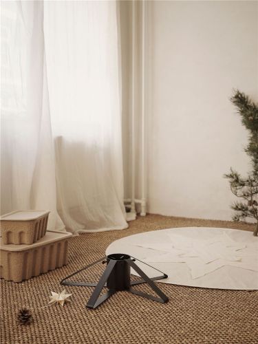 Ferm Living Vela Stjerne Juletræstæppe Ø: 120 cm - Bomuld/Natural