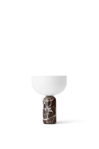 New Works Kizu Portable Table Lamp Ø: 18 cm - Rosso Levanto Marble/White Acrylic