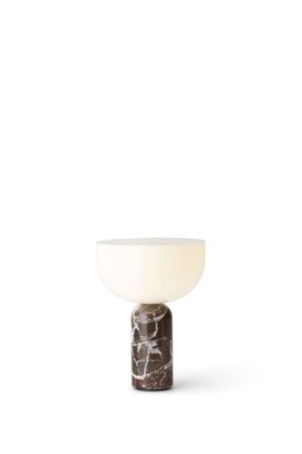 New Works Kizu Portable Table Lamp Ø: 18 cm - Rosso Levanto Marble/White Acrylic