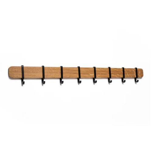 Kristian Juul Otto Knagerække Small m. 8 Metal Knager L: 73,5  cm - Eg