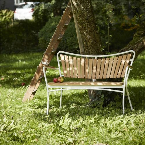 Mandalay Marguerit Havebænk L: 112 cm - Teak/Hvid