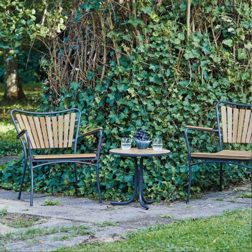 Mandalay Marguerit Loungebord Ø: 50 cm inkl. 2 Loungestole Havemøbelsæt - Teak/Antracit