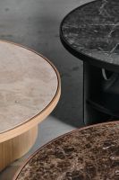 Billede af Bent Hansen Vido Sofabord Ø: 81,5 cm - Røget Eg/Sort Marmor 