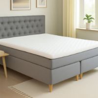 Billede af GOD NAT Odin Kontinentalseng 180x200 cm Fast Liggekomfort - Antracit Luksus stof