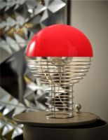 Billede af Verpan Wire Table Lamp Ø: 30 cm - Chrome/Red 