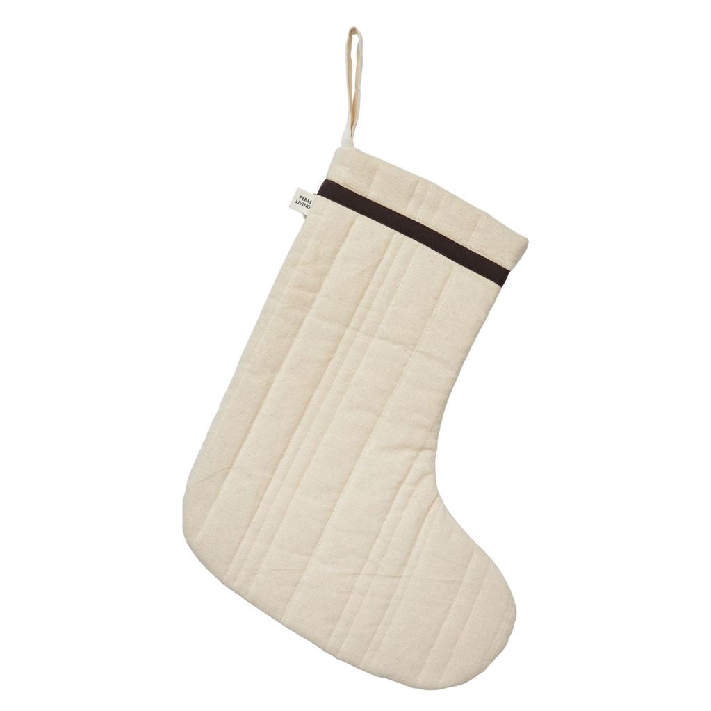 Billede af Ferm Living Vari Quilted Julesok H: 40 cm - Bomuld/Natural